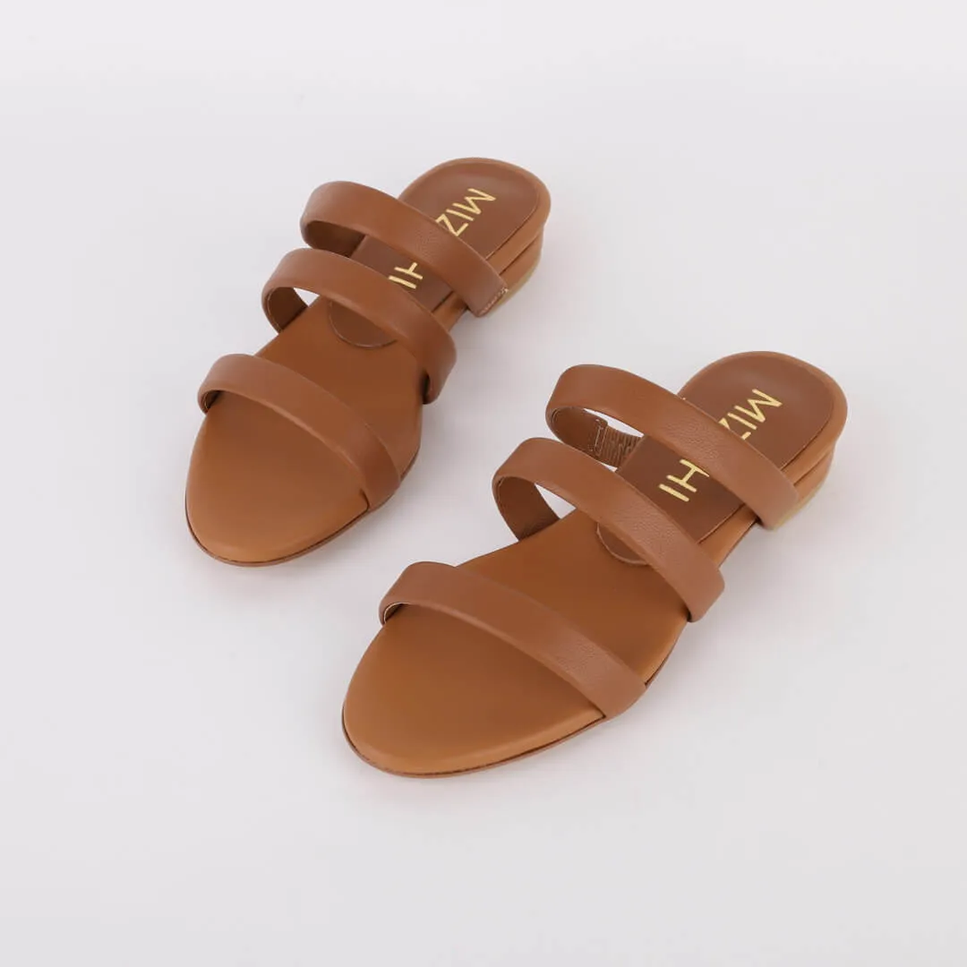 *UK size 2 - PLANO - brown leather, 2cm heels