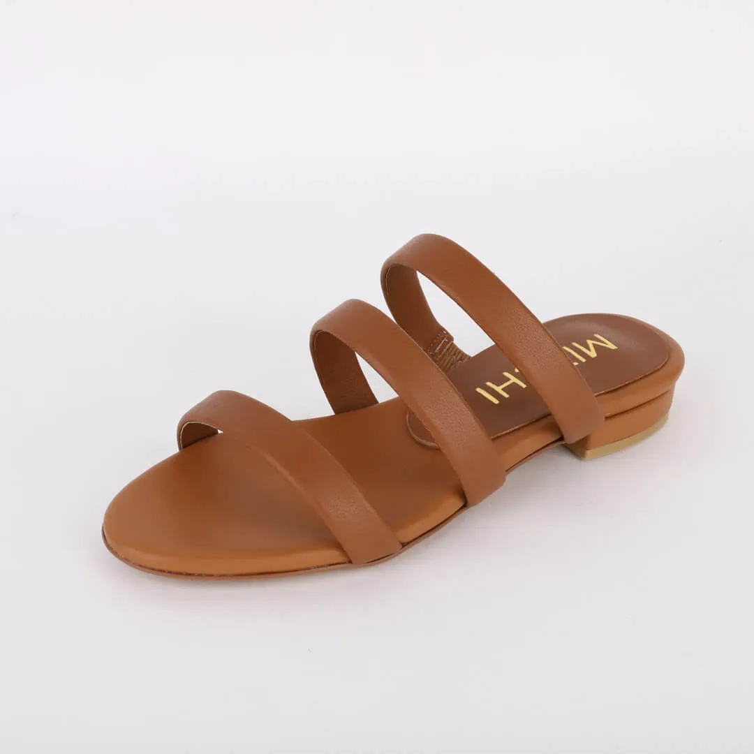 *UK size 2 - PLANO - brown leather, 2cm heels
