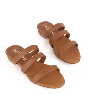 *UK size 2 - PLANO - brown leather, 2cm heels