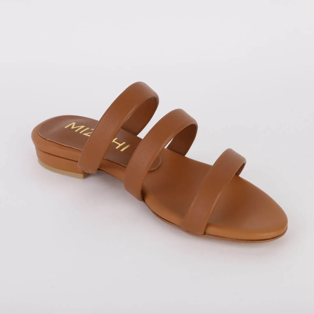 *UK size 2 - PLANO - brown leather, 2cm heels