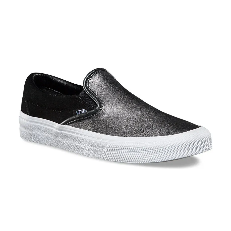 Vans Classic Slip on (2-Tone Metallic) Black True White Trainers (UK 4 EUR 36.5)