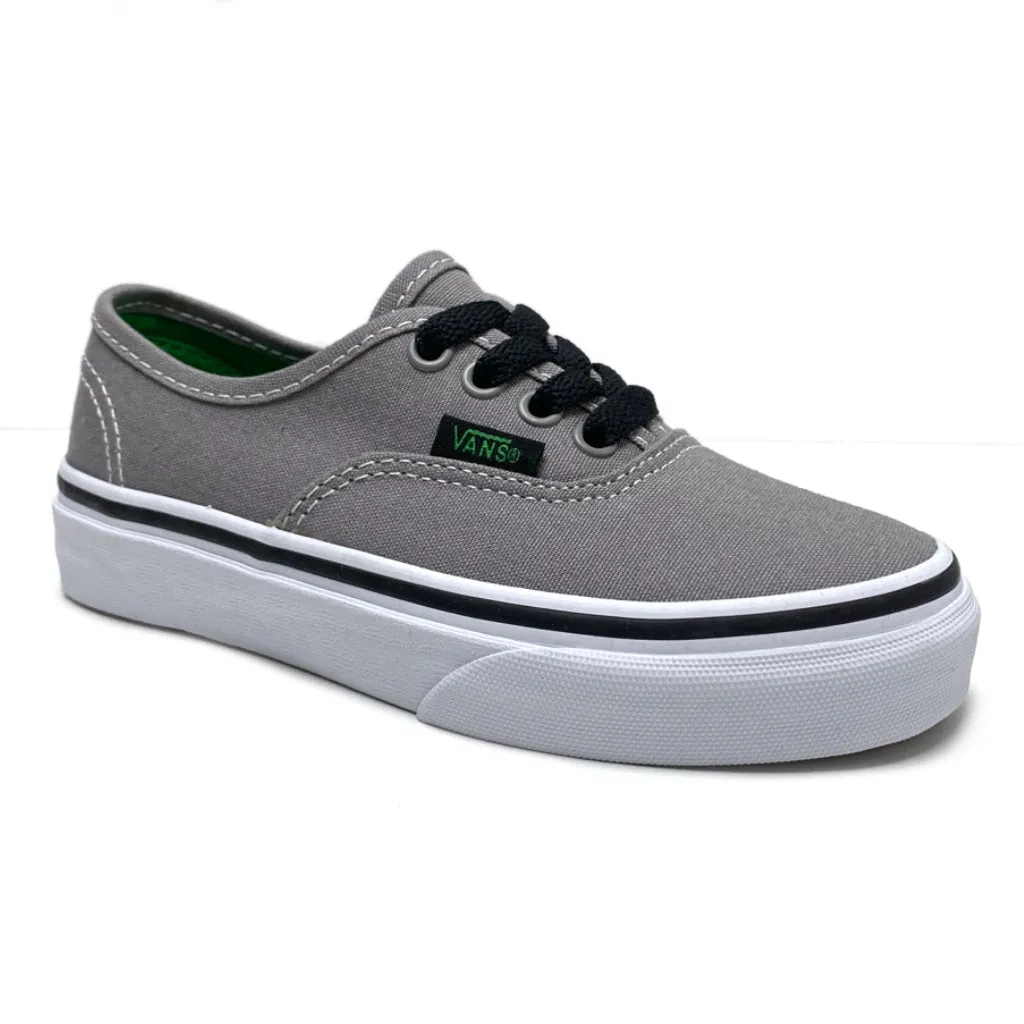VANS KIDS AUTHENTIC  (POP) GREY GREEN UNISEX TRAINERS