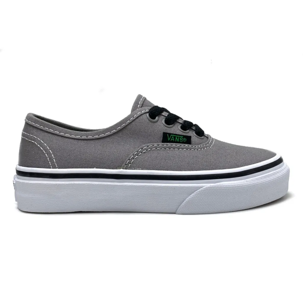 VANS KIDS AUTHENTIC  (POP) GREY GREEN UNISEX TRAINERS