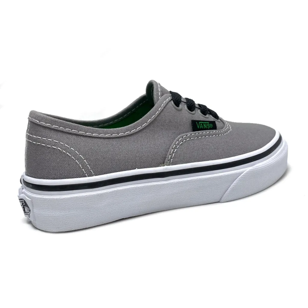 VANS KIDS AUTHENTIC  (POP) GREY GREEN UNISEX TRAINERS