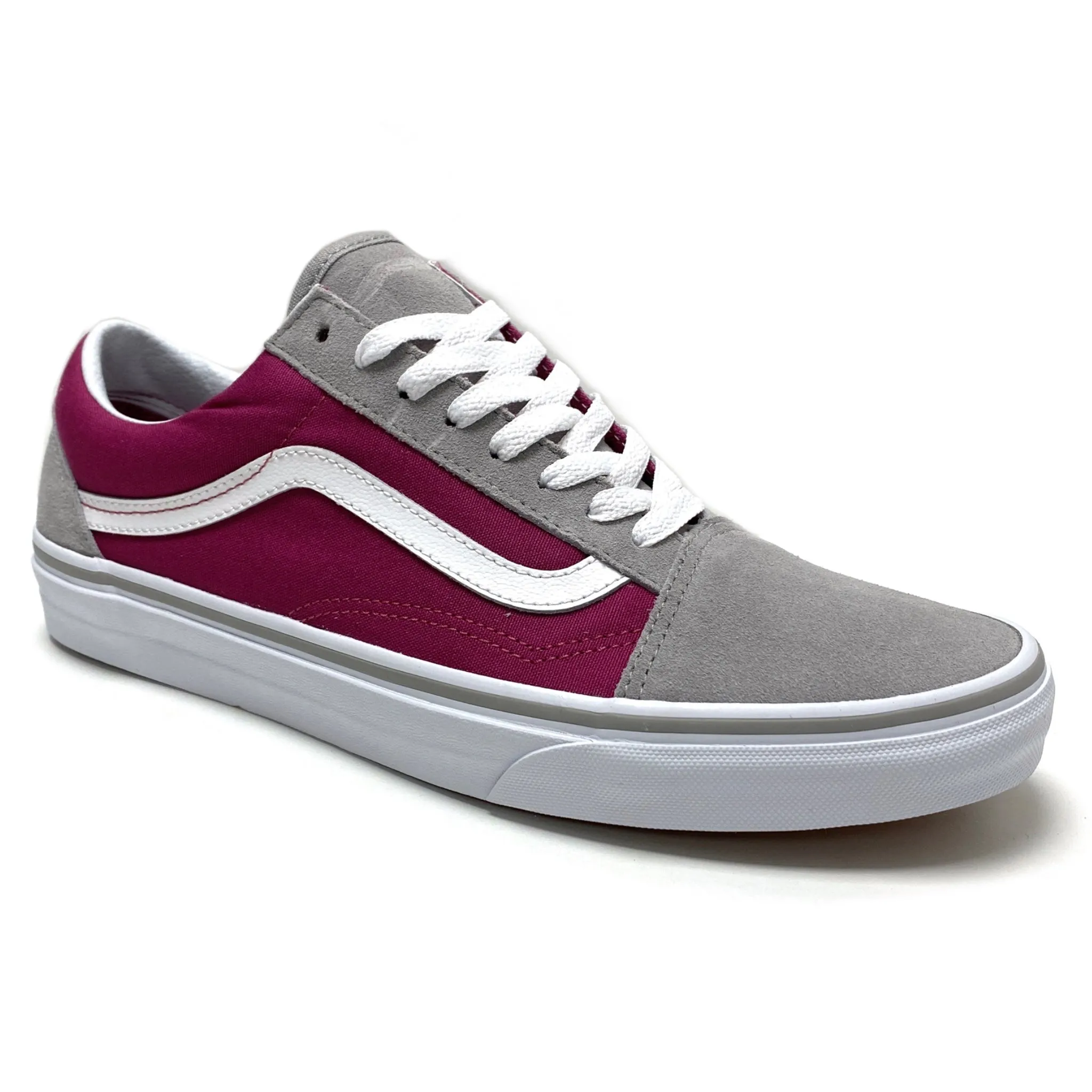 VANS OLD SKOOL DRIZZLE SANGRIA PURPLE WHITE TRAINERS (UK 9)