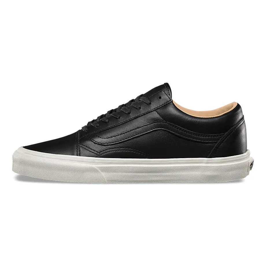 Vans Old Skool (Lux Leather) Black Porcini True White Trainers (UK 4 EUR 36.5)