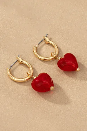 Venetian Glow Heart Huggies