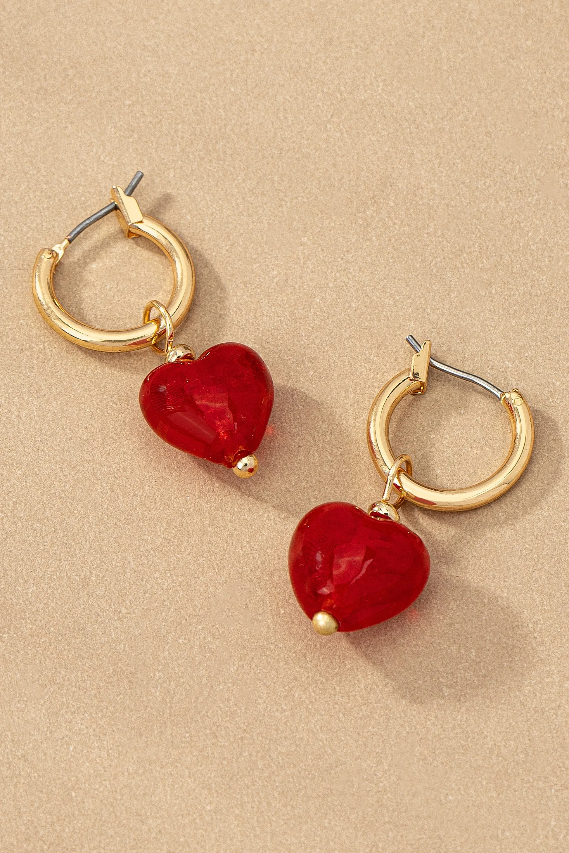 Venetian Glow Heart Huggies