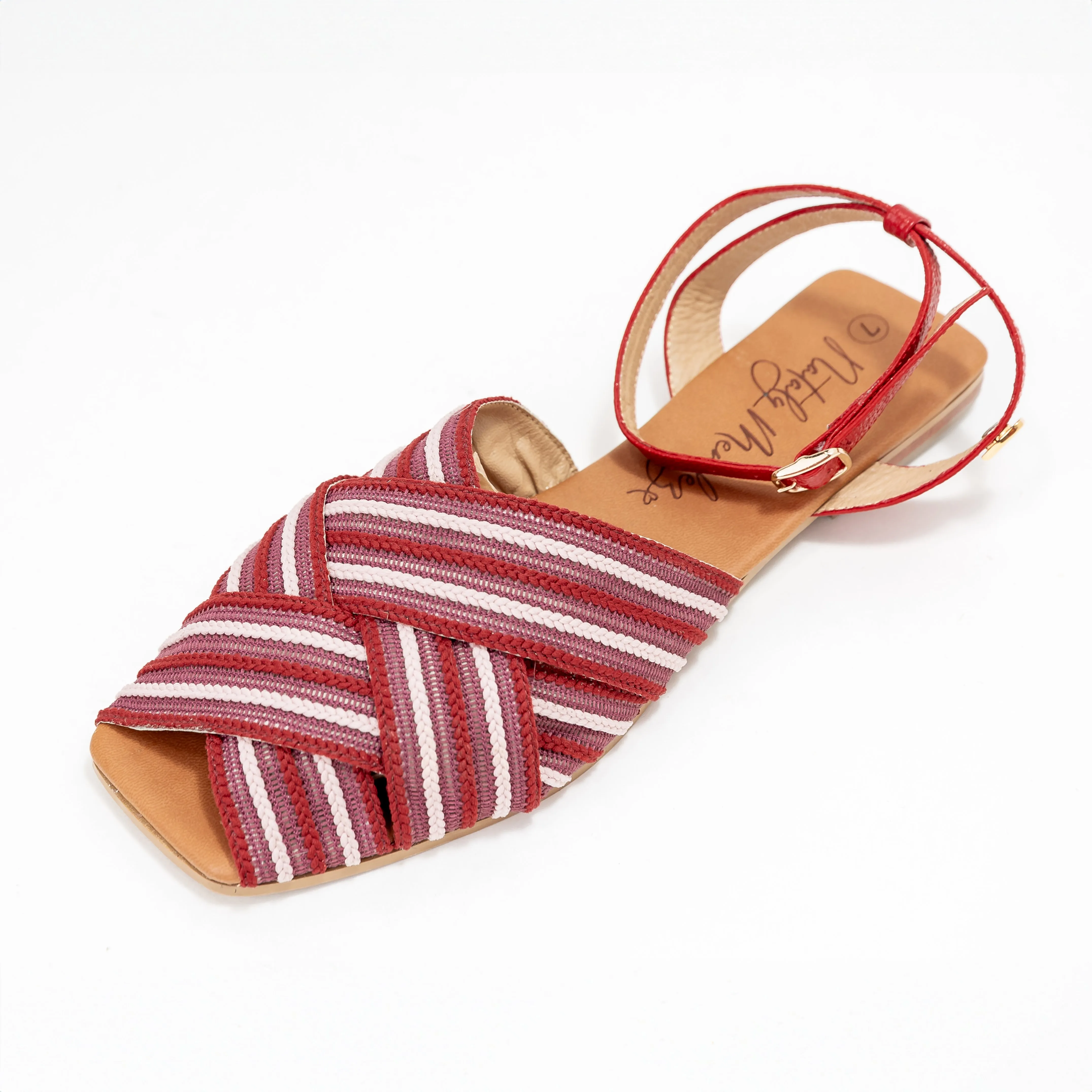 Veronica Flats Sandals - Red Wine
