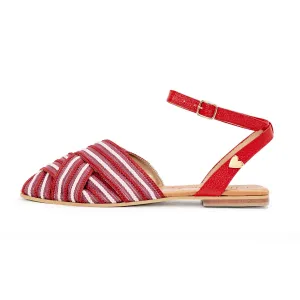 Veronica Flats Sandals - Red Wine