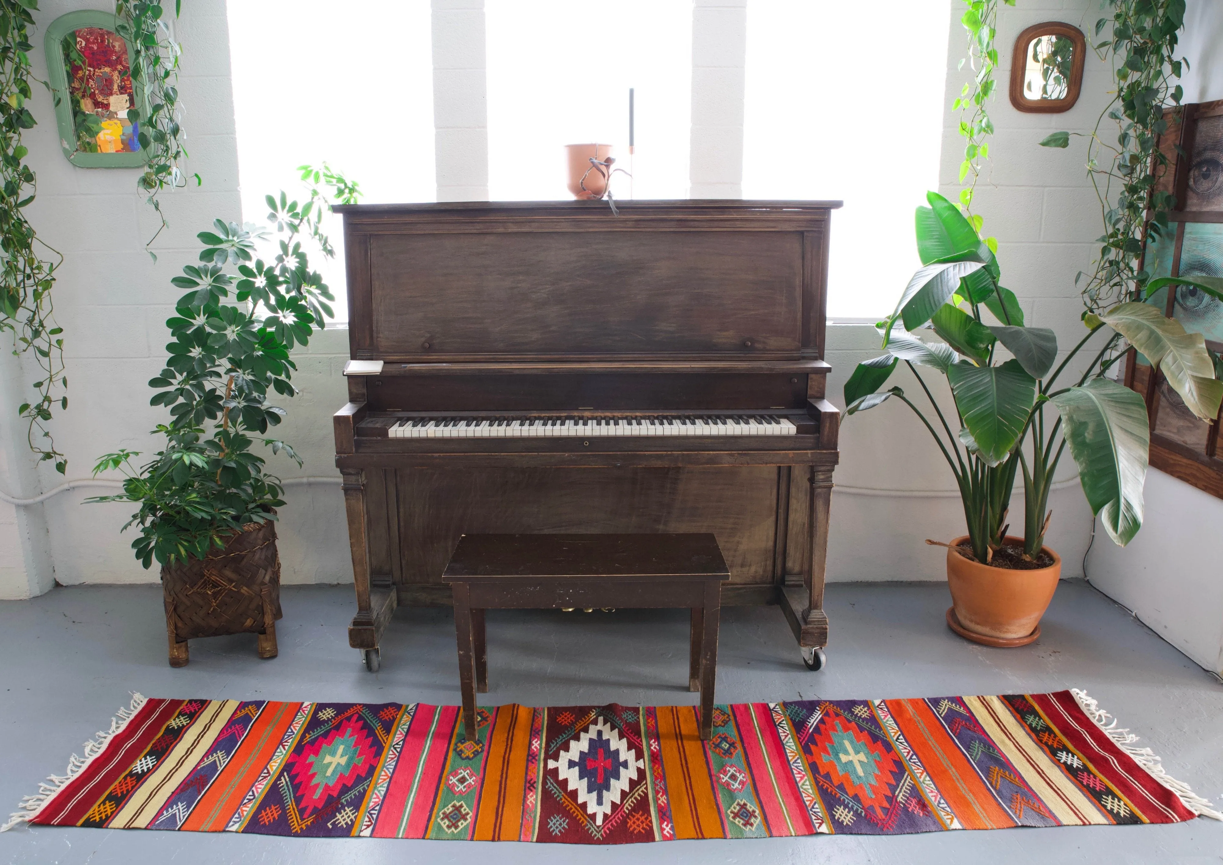 Vintage Anatolian kilim runner