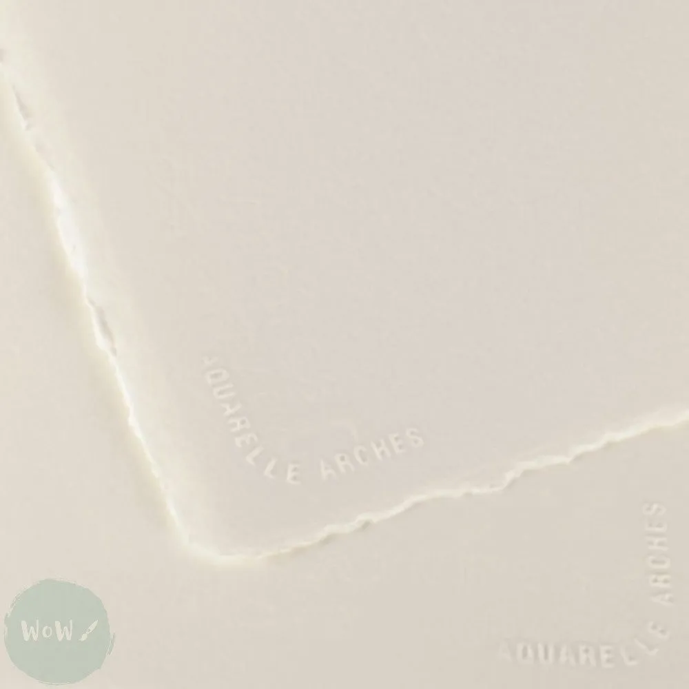 Watercolour Paper - SHEET - ARCHES AQUARELLE - SINGLE -   140lb/300gsm -  22 x 30" - SATINE  (SMOOTH/Hot Pressed)