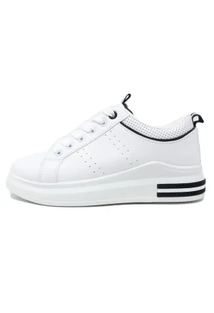 White Trainer with Black Piping