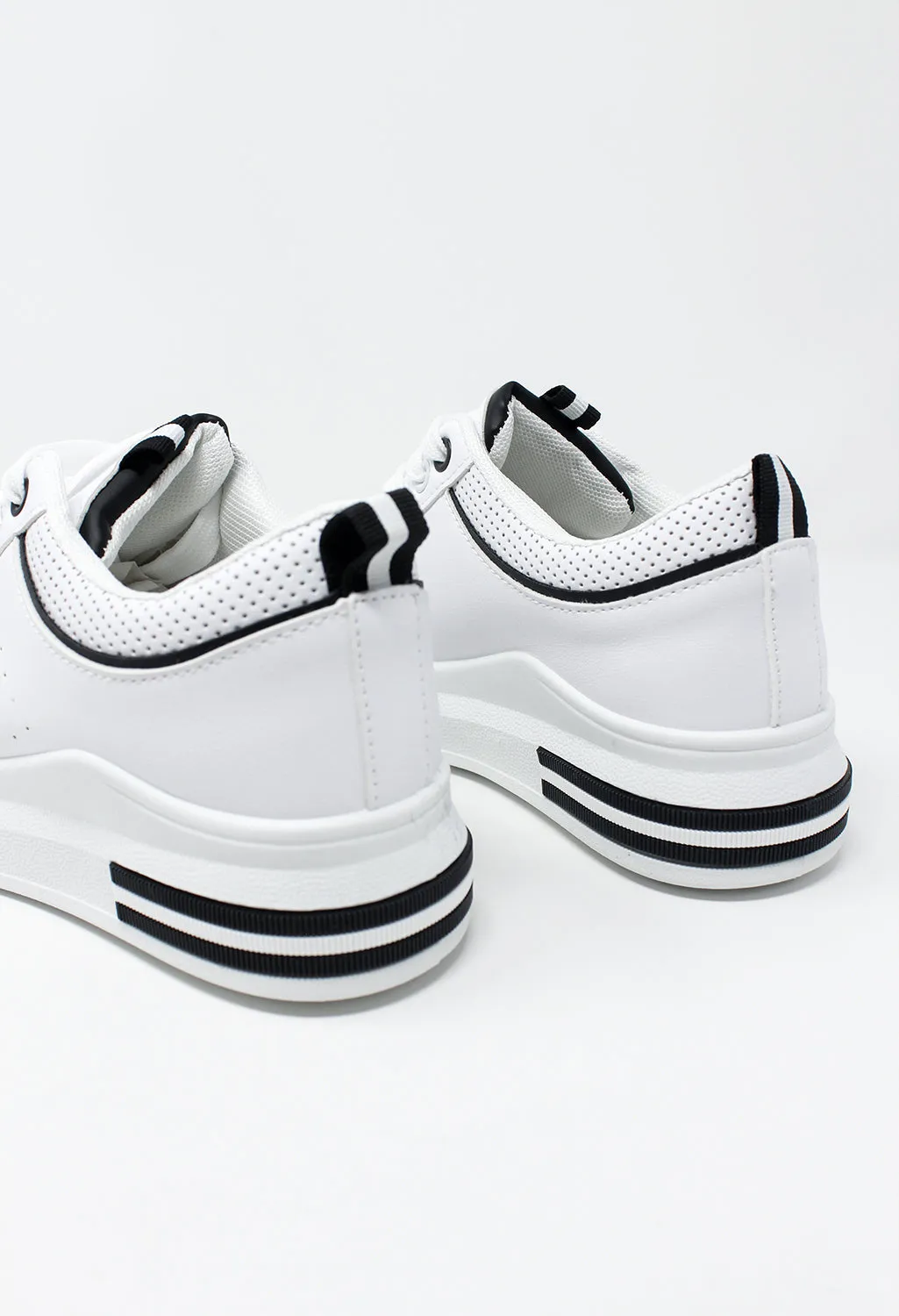 White Trainer with Black Piping