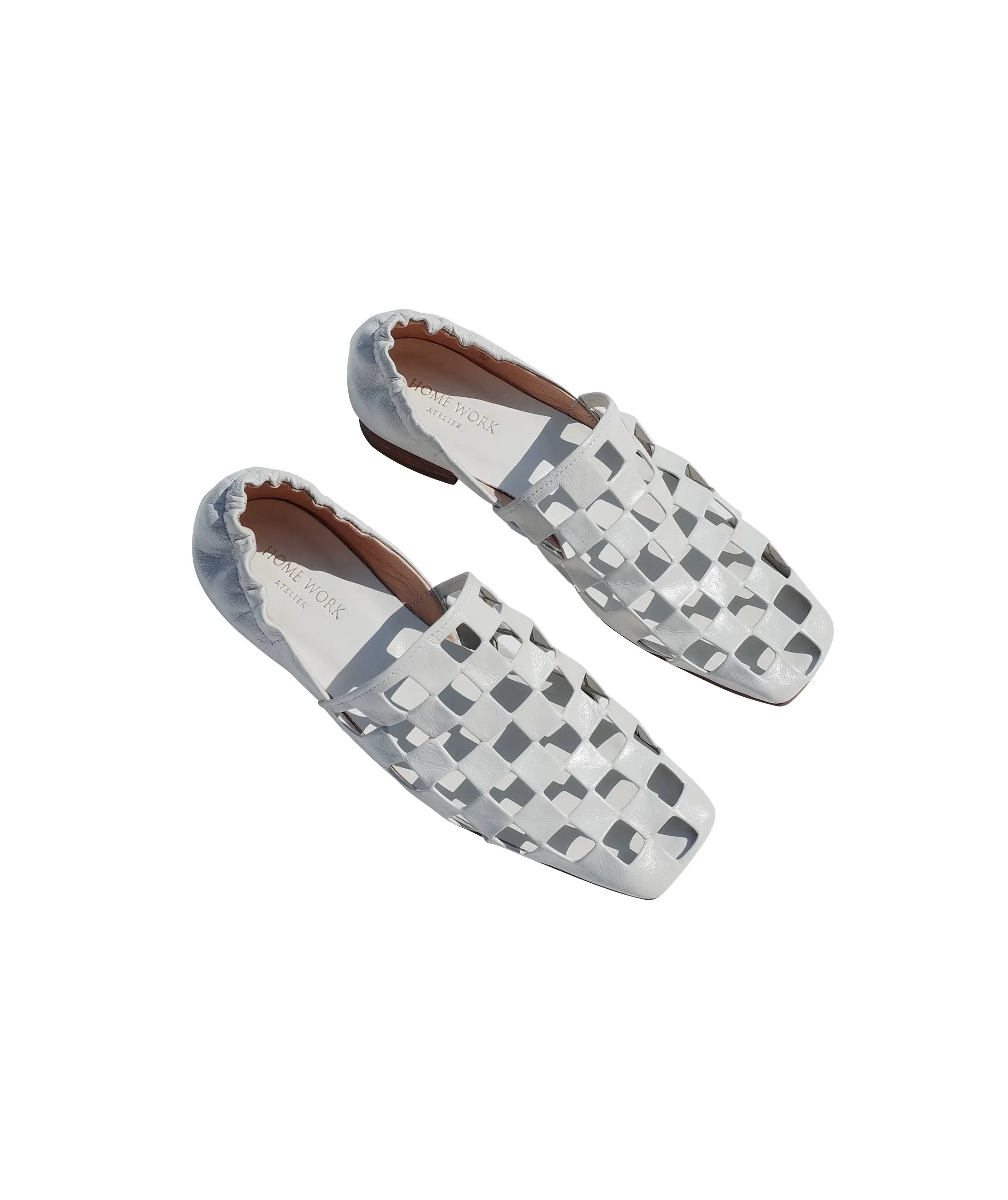 White Woven Slip-On Shoes