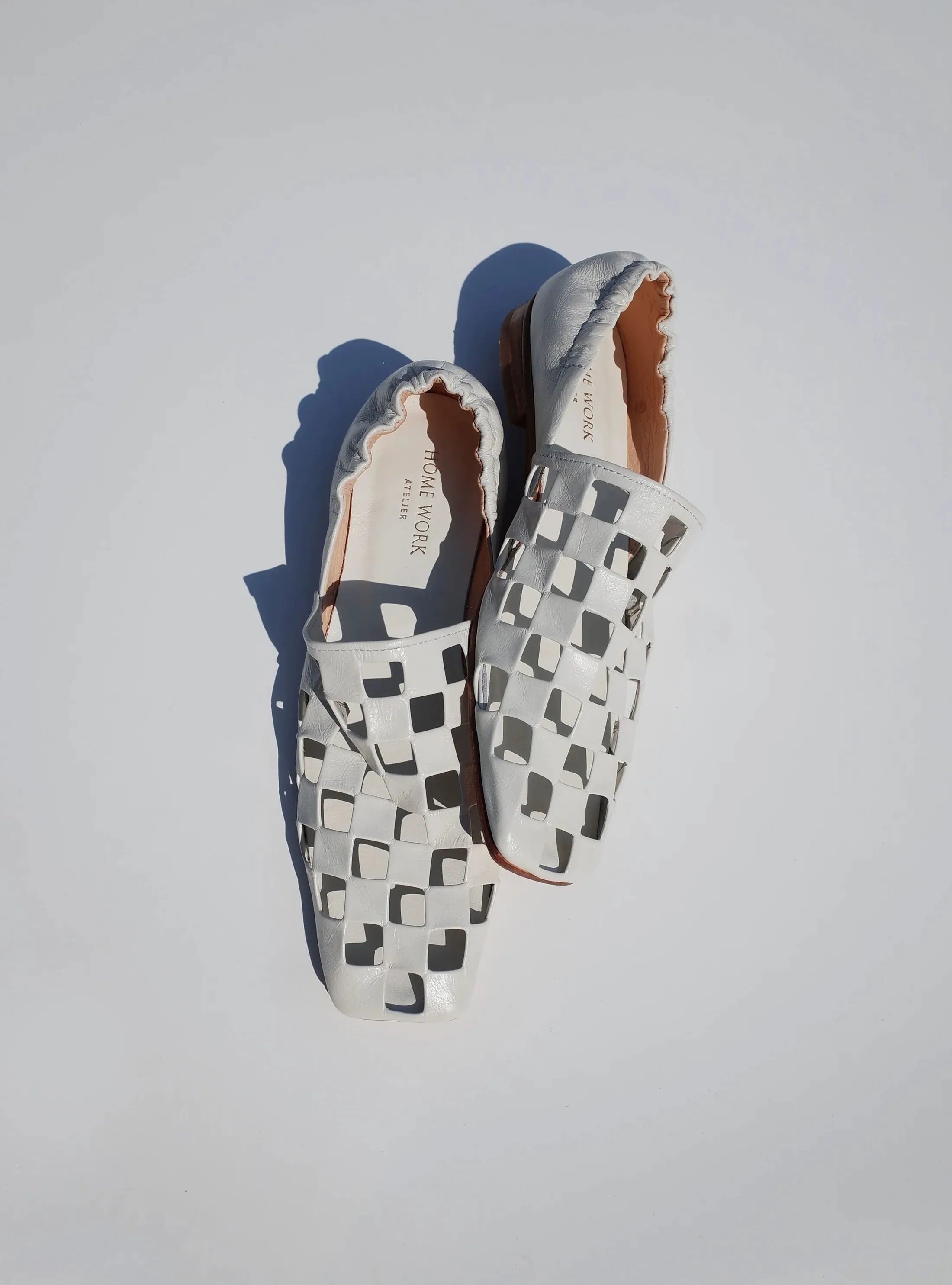 White Woven Slip-On Shoes