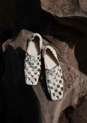 White Woven Slip-On Shoes