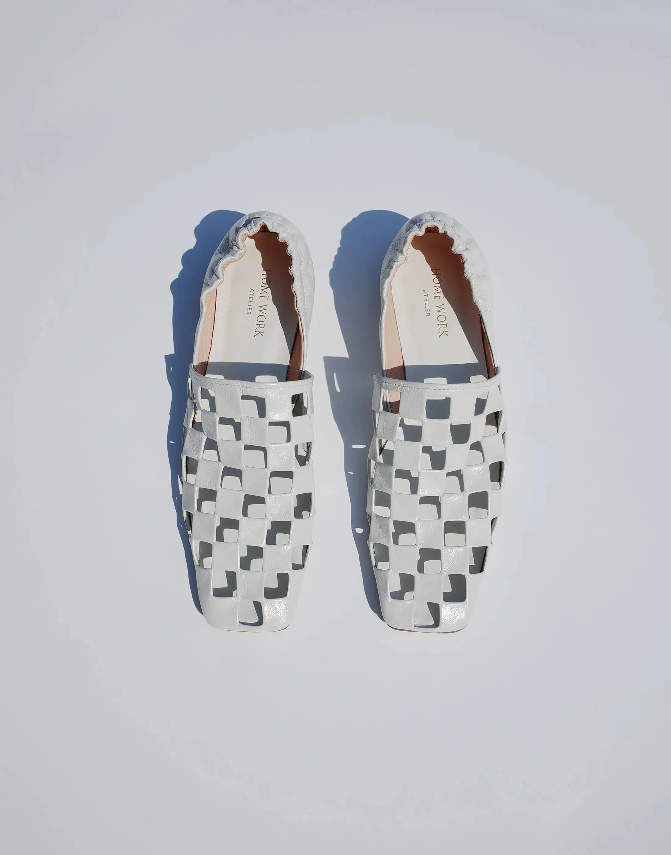 White Woven Slip-On Shoes
