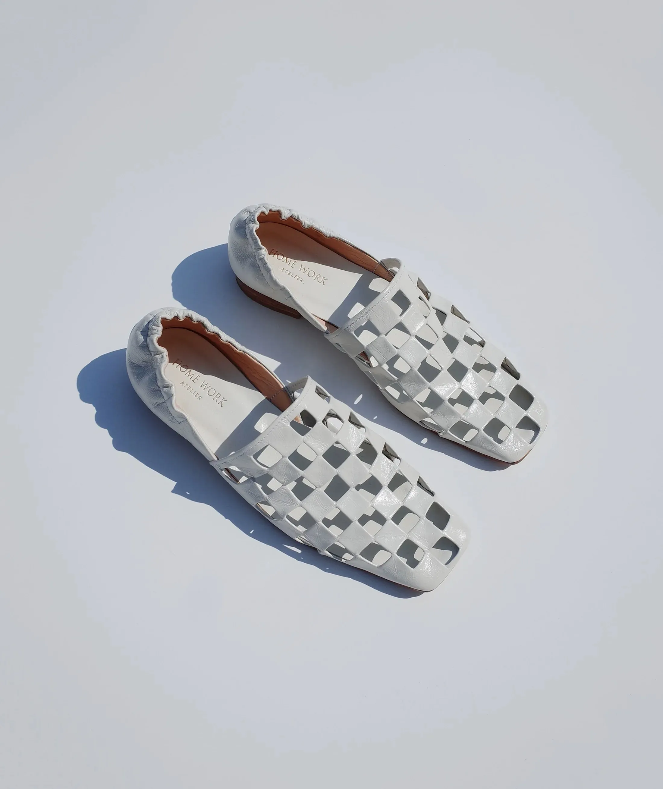 White Woven Slip-On Shoes