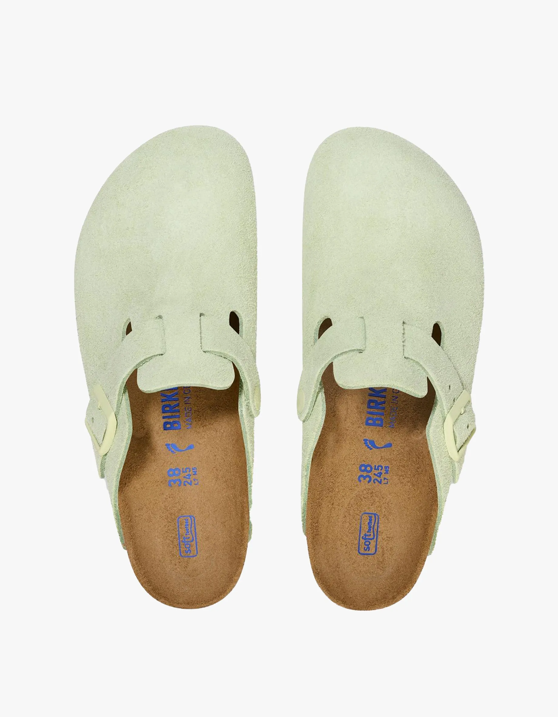 Womens Boston Suede Leather- Faded Lime