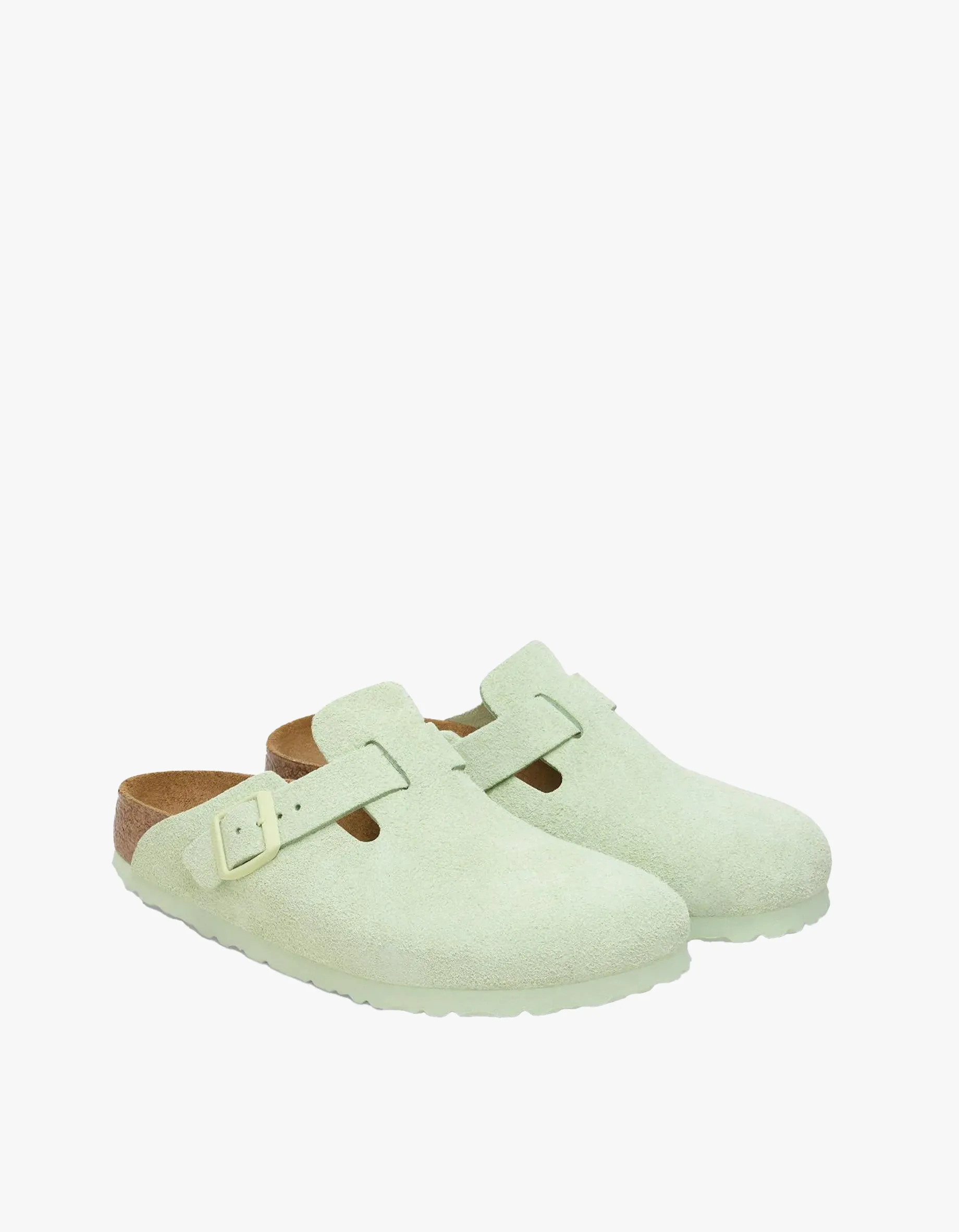 Womens Boston Suede Leather- Faded Lime