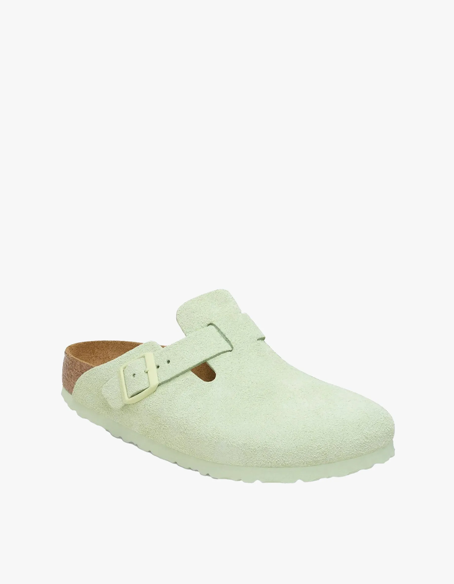 Womens Boston Suede Leather- Faded Lime