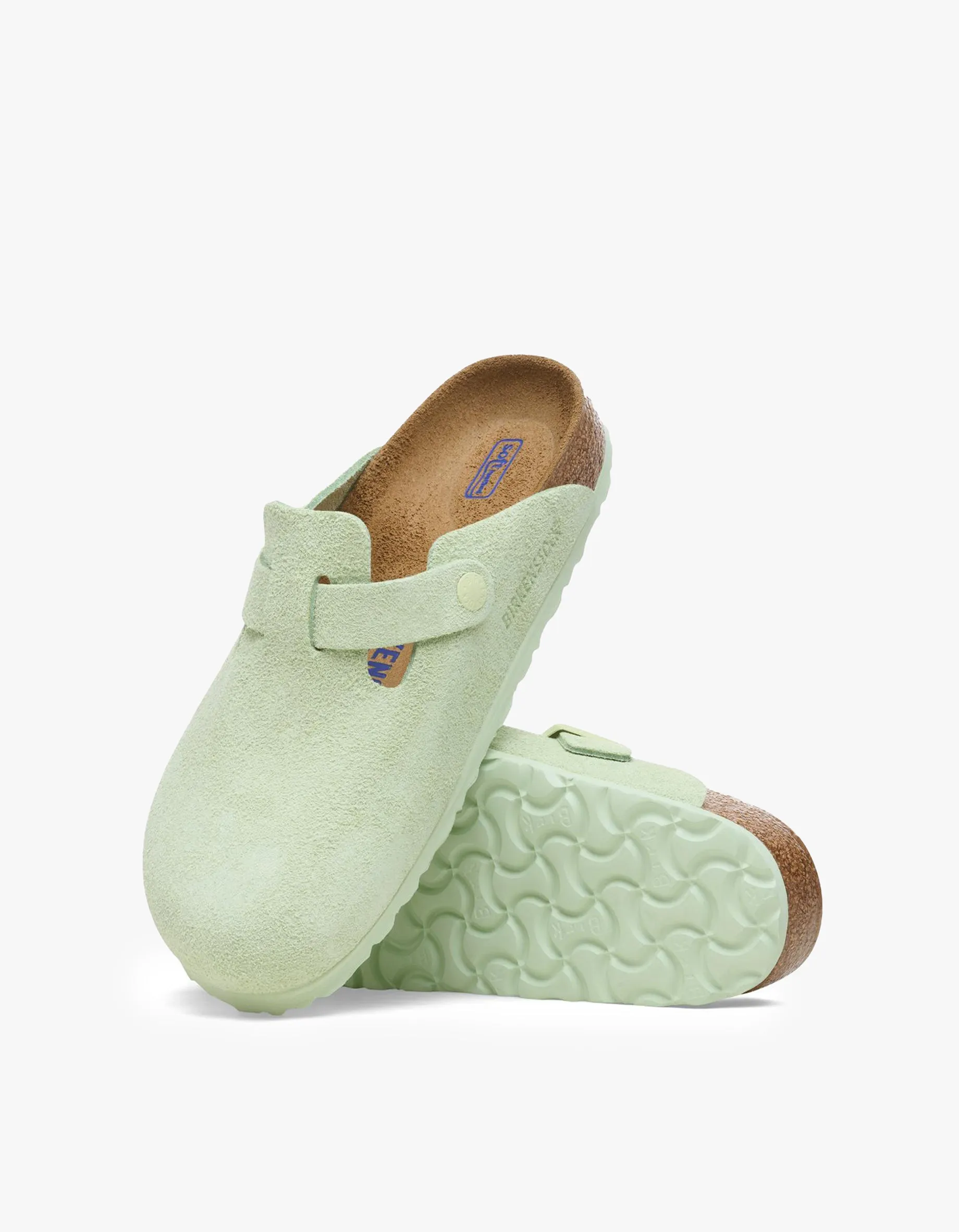 Womens Boston Suede Leather- Faded Lime