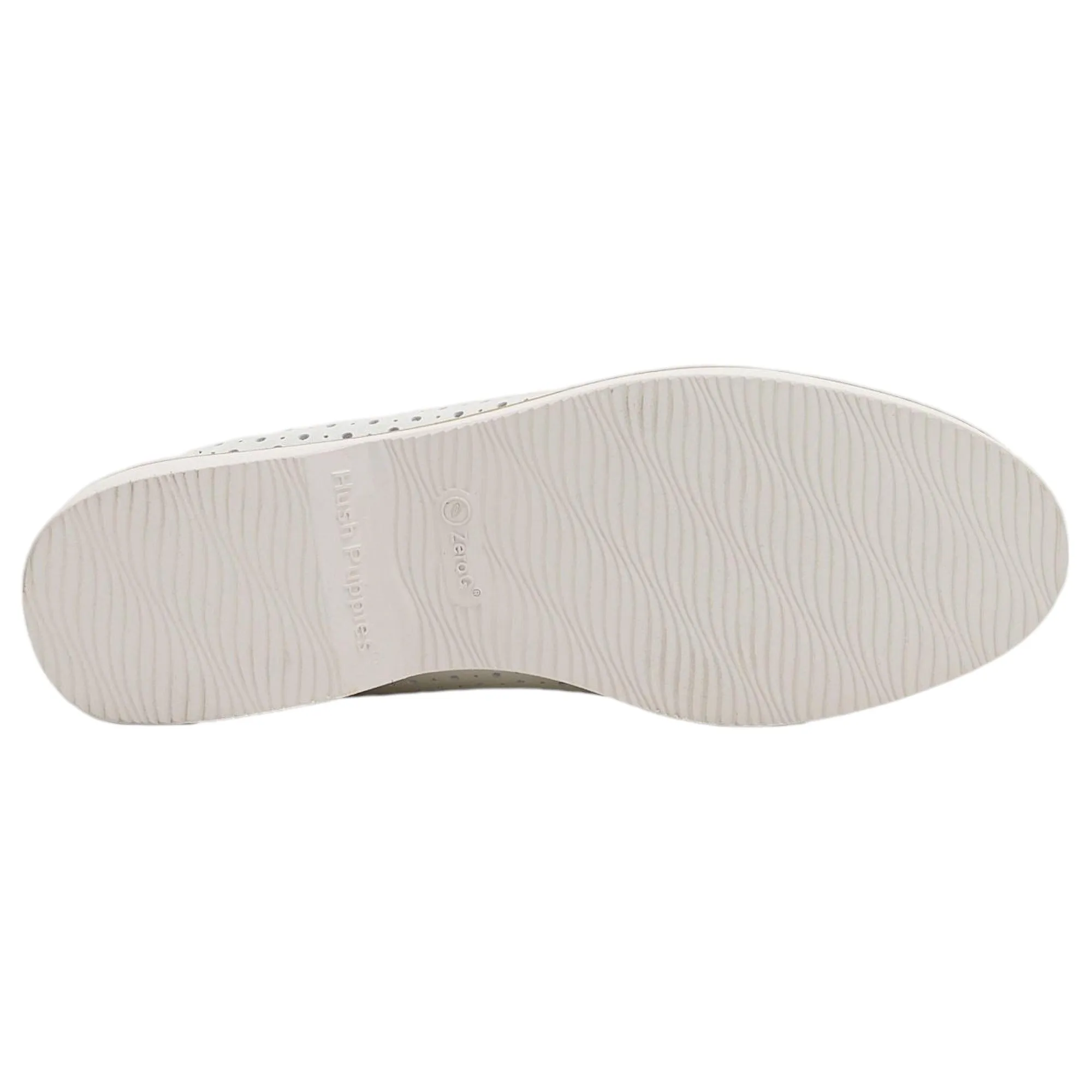 Womens Hush Puppies Demi Ecru Flats Casual Leather Shoes
