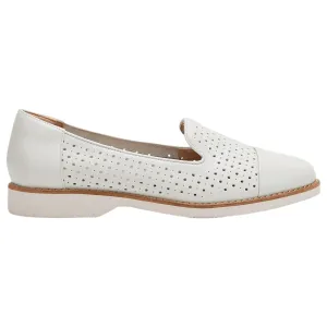Womens Hush Puppies Demi Ecru Flats Casual Leather Shoes