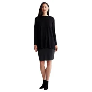 Womens Size Large Eileen Fisher Pencil in Sleek Tencel Merino Interlock Skirt
