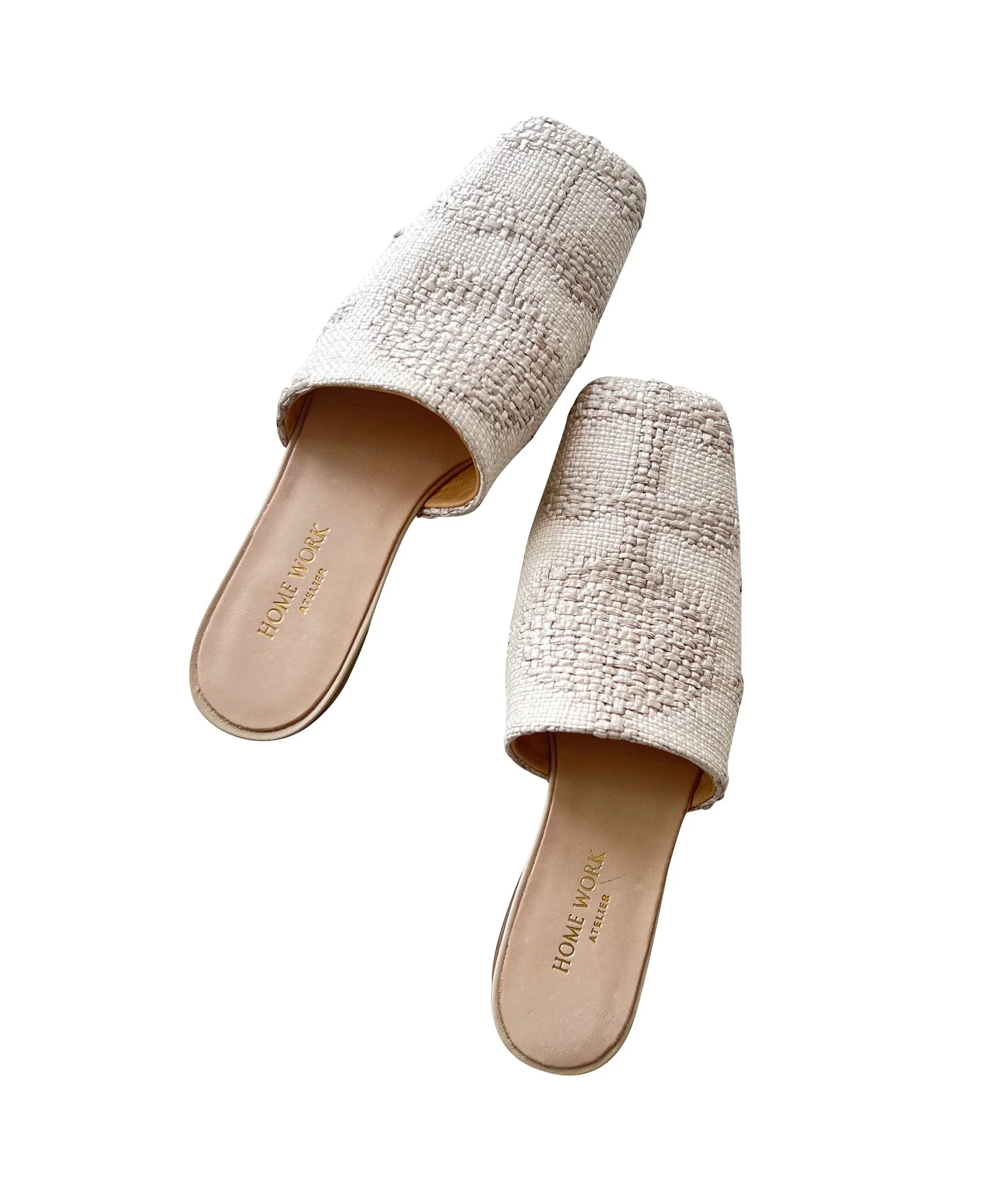 Woven Square-Toe Mules