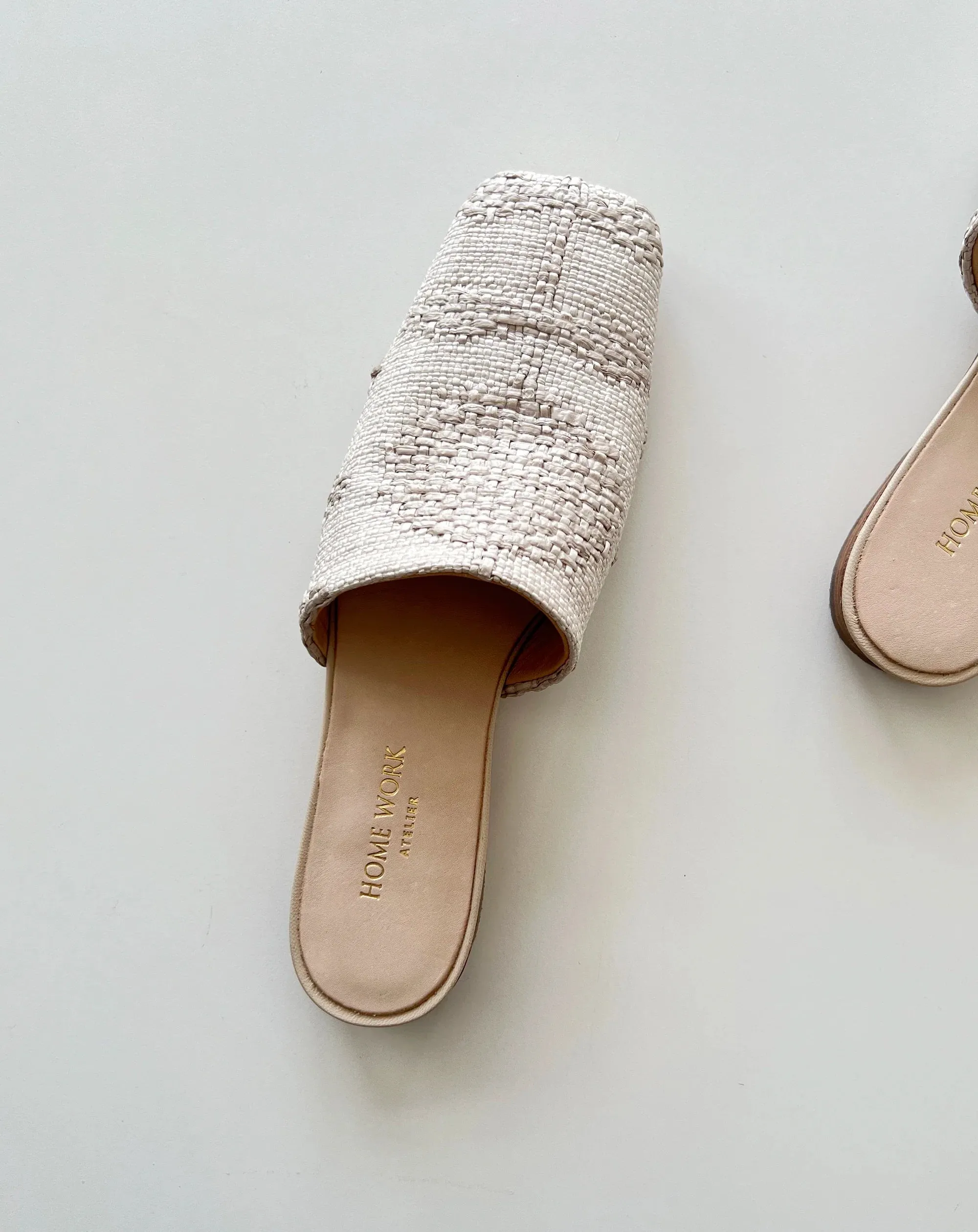 Woven Square-Toe Mules