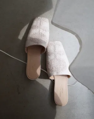 Woven Square-Toe Mules