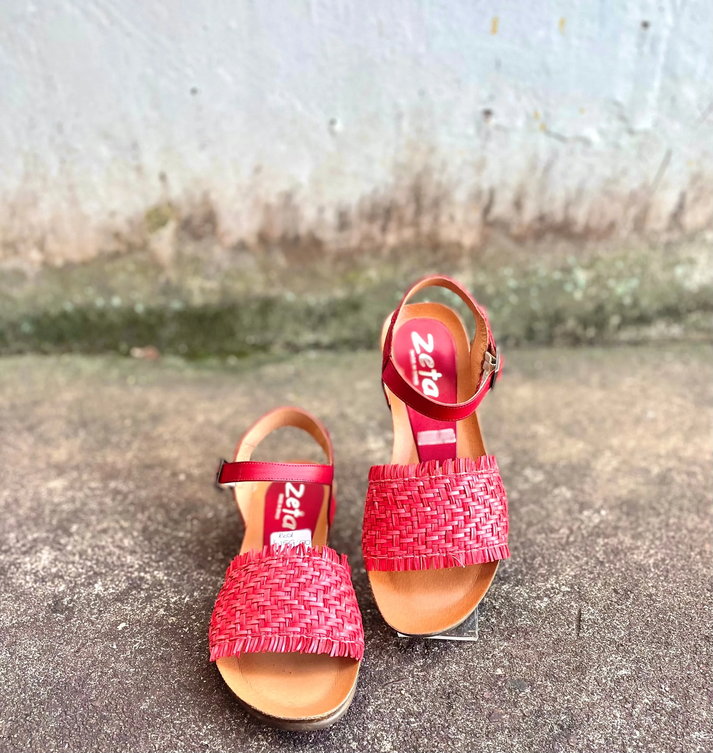 Zeta Pareto Woven Red Sandal